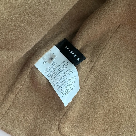 S Deer - Chic Tan Lightweight Round Neck Woolen Cropped Jacket - Picture 10 of 10